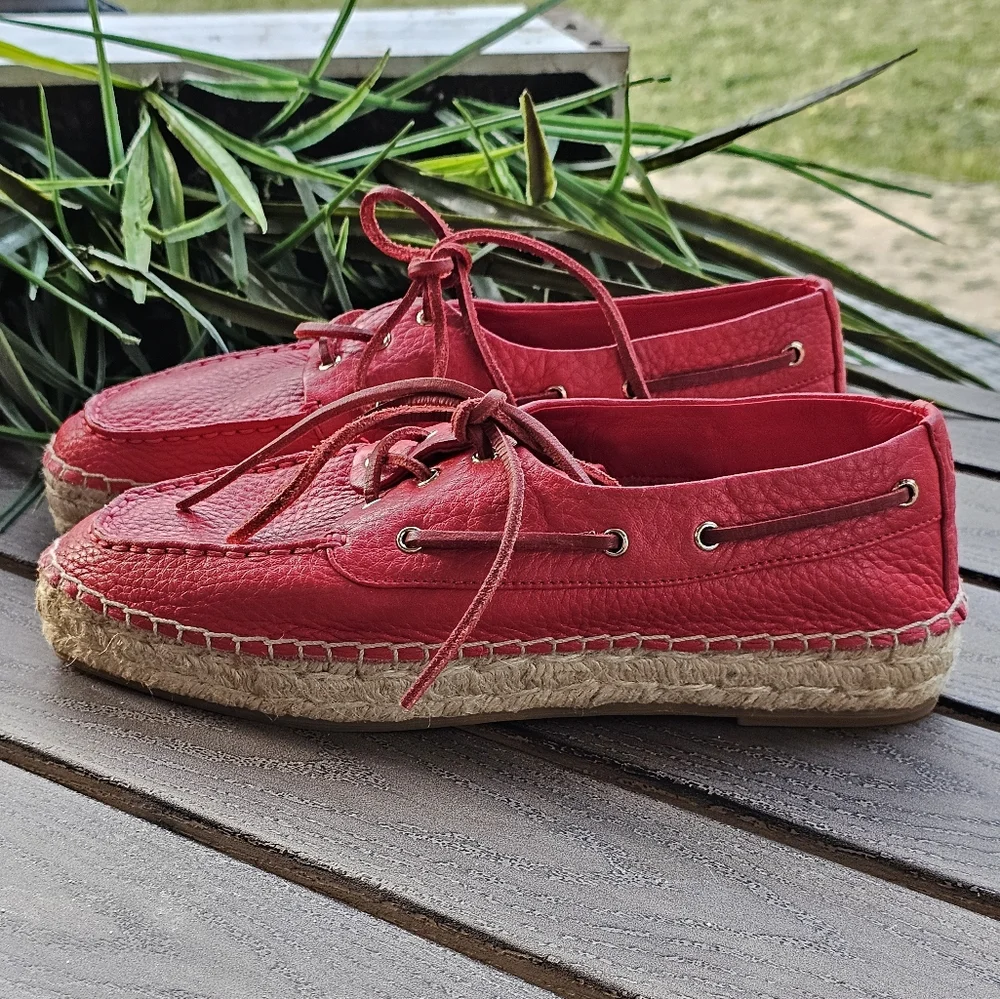 New Tory Burch red leather loafers - Picture 6 of 8